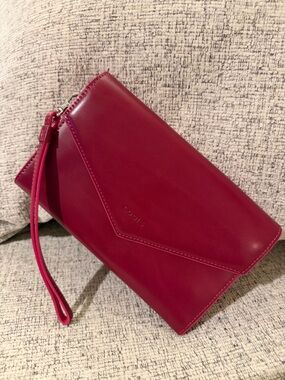 Lodis Burgundy Envelope Flap Wallet 7.5x4.5